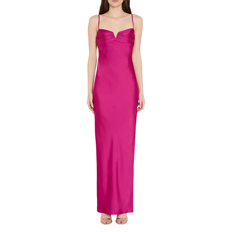 Ira Sleeveless Satin Maxi Dress image number null