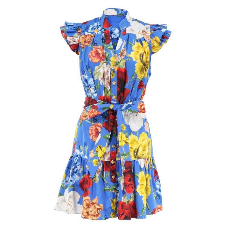 Cora Flutter Sleeve Tiered Mini Dress image number null