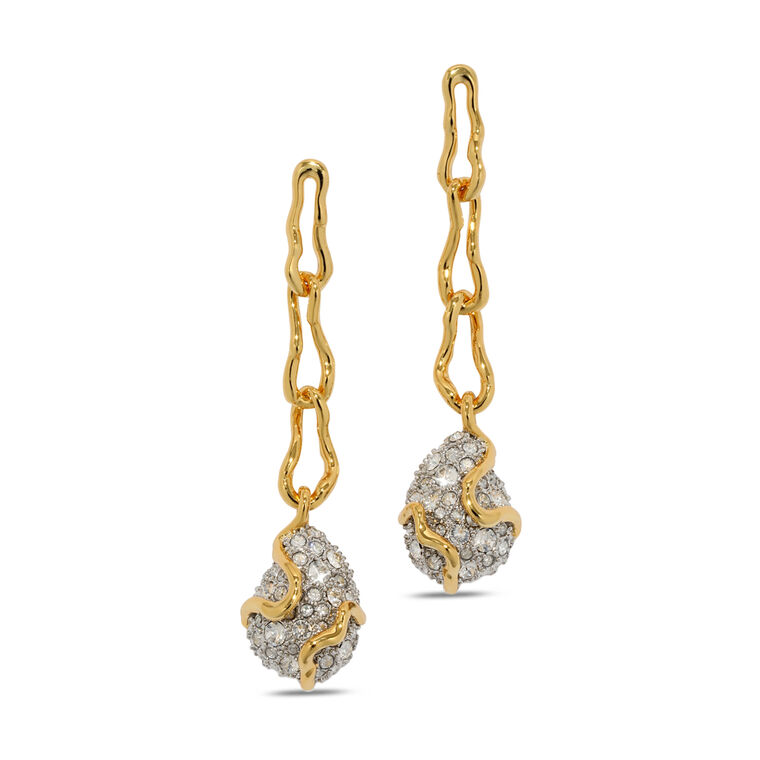 Sonales Crystal Linked Pebble Earrings image number null