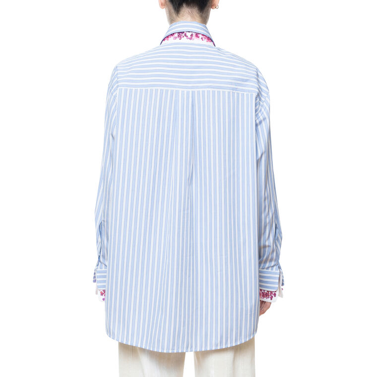 Oversized Pinstripe Button-Up Shirt image number null