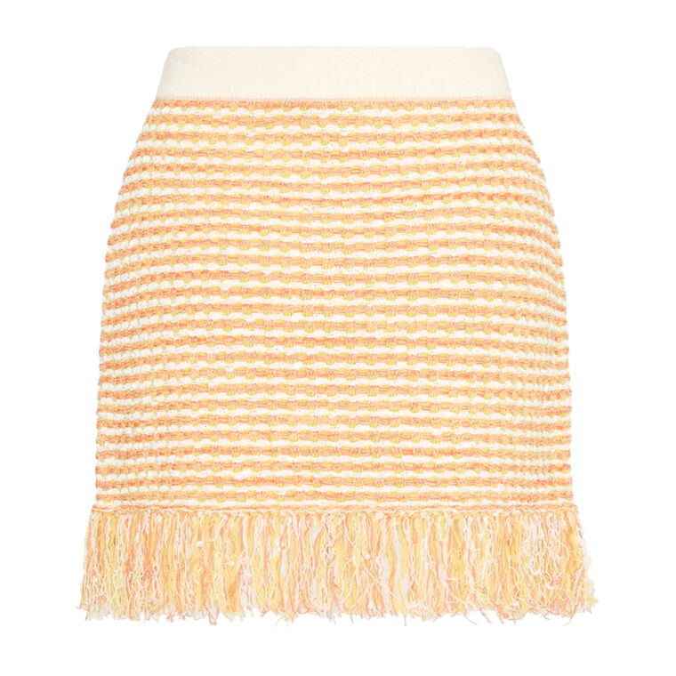Kali Textured Fringe Knit Mini Skirt image number null