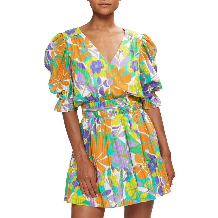 Retro Susan Puff Sleeve Mini Dress image number null