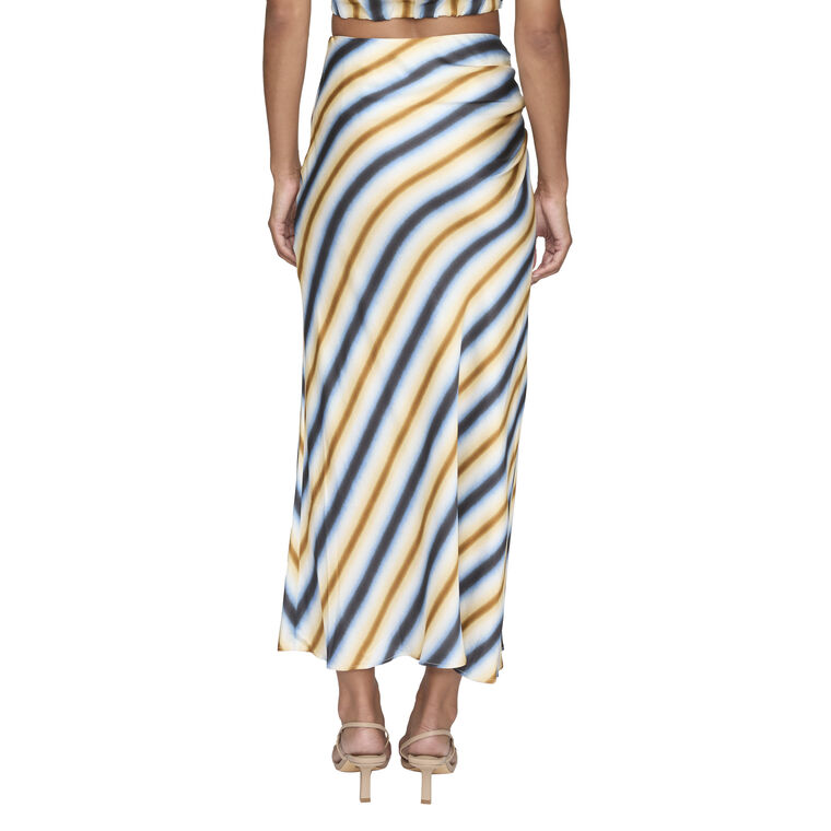 Jean Striped Midi Skirt image number null