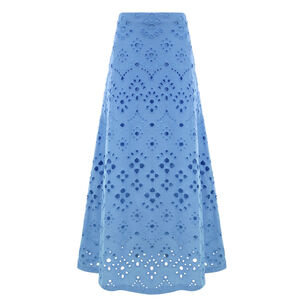 Poppy Eyelet Midi Skirt