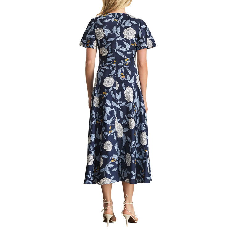 Daphne Short Sleeve V-Neck Midi Dress image number null