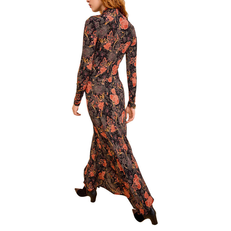 Koa Jersey Ruched Front Turtleneck Dress image number null