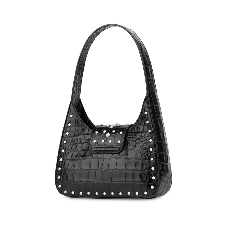 Maxi Buckle Crocodile-Print Handbag image number null