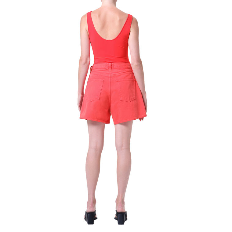 Rhoda Pleated A-Line Denim Short image number null