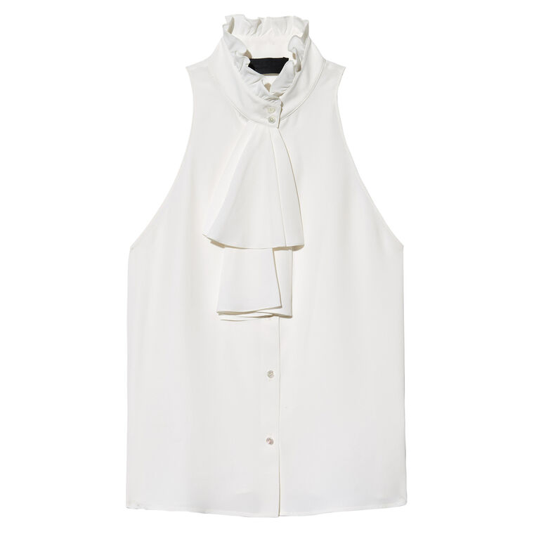 Felton Sleeveless Ruffle Collar Shirt image number null