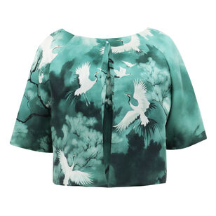 Cropped Short Sleeve Raglan Jacket