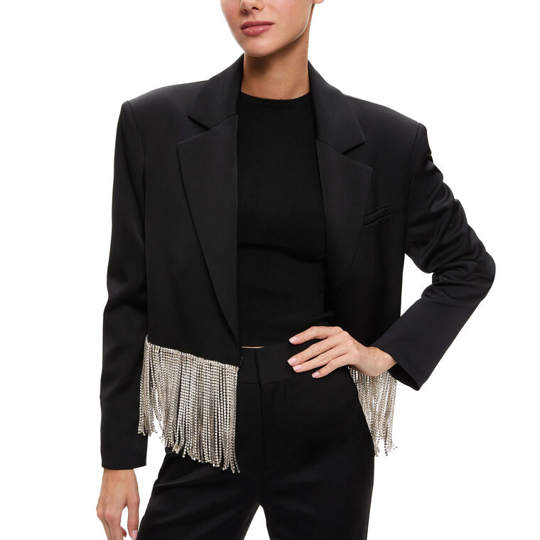 Shan Crystal Fringe Blazer image number null