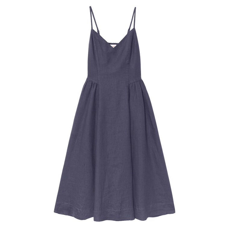 Bardot Sleeveless Poplin Drop Waist Midi Dress image number null