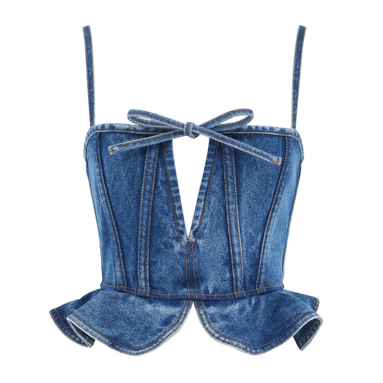 Carmi Denim Bustier Top image number null