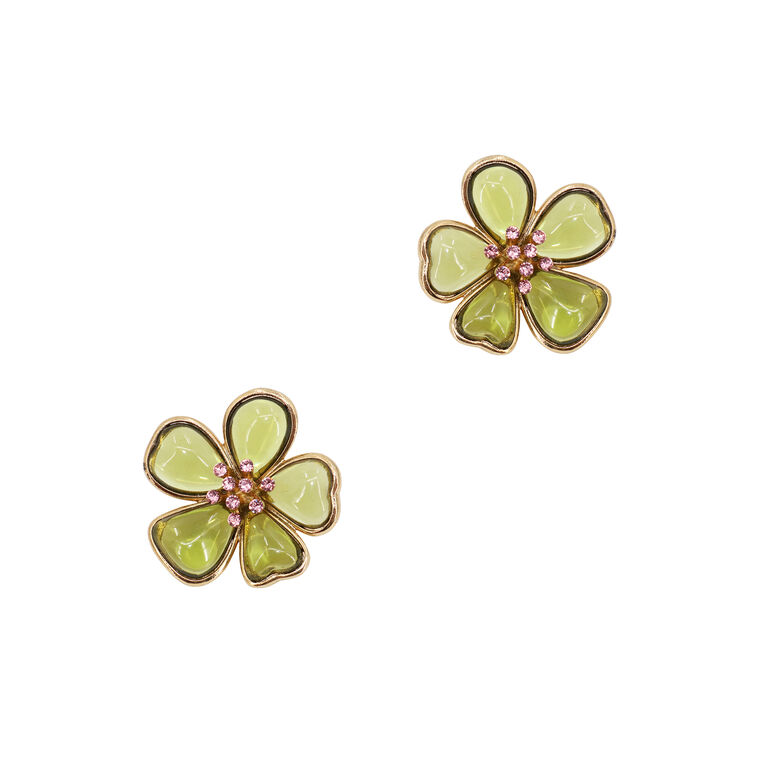 Cloudy Resin Flower Stud Earring image number null