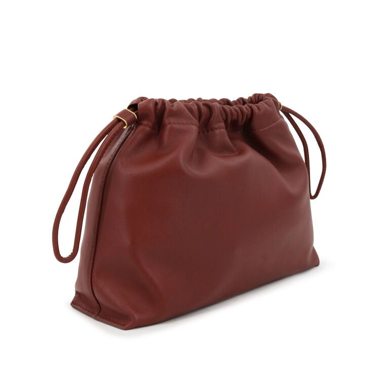 Sarai Leather Drawstring Crossbody Bag image number null