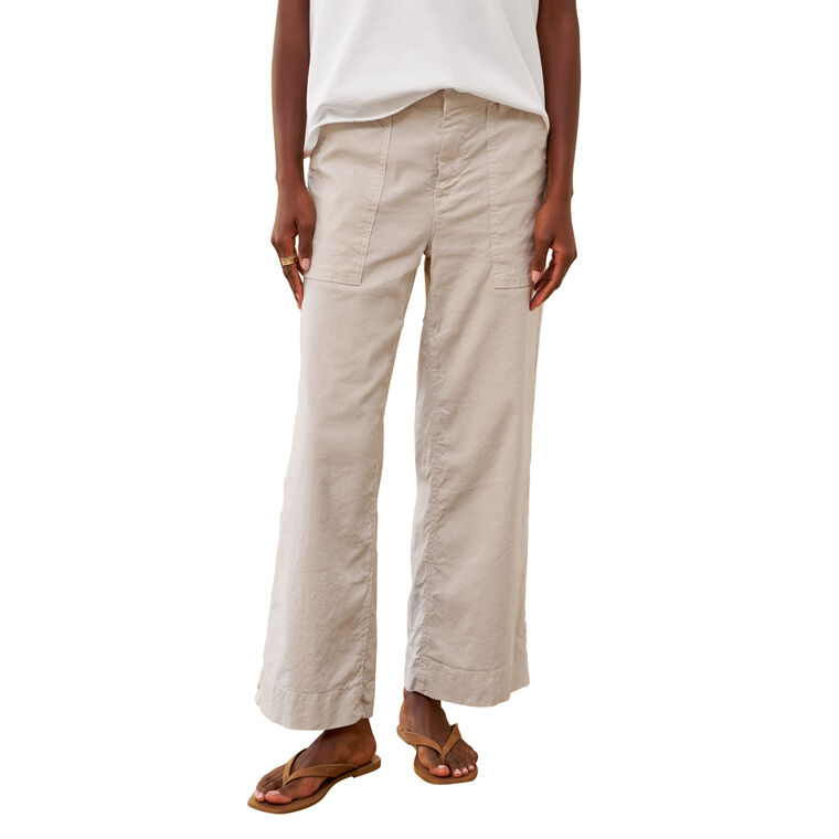 Wexford Patch Pocket Wide-Leg Linen Pant image number null