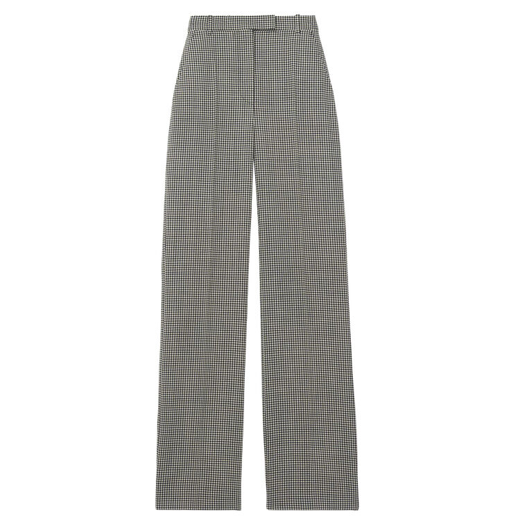 High-Rise Gingham Tailoring Straight-Leg Trouser image number null