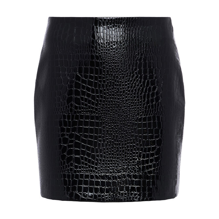 Gerard Croc-Embossed Vegan Leather Mini Skirt image number null
