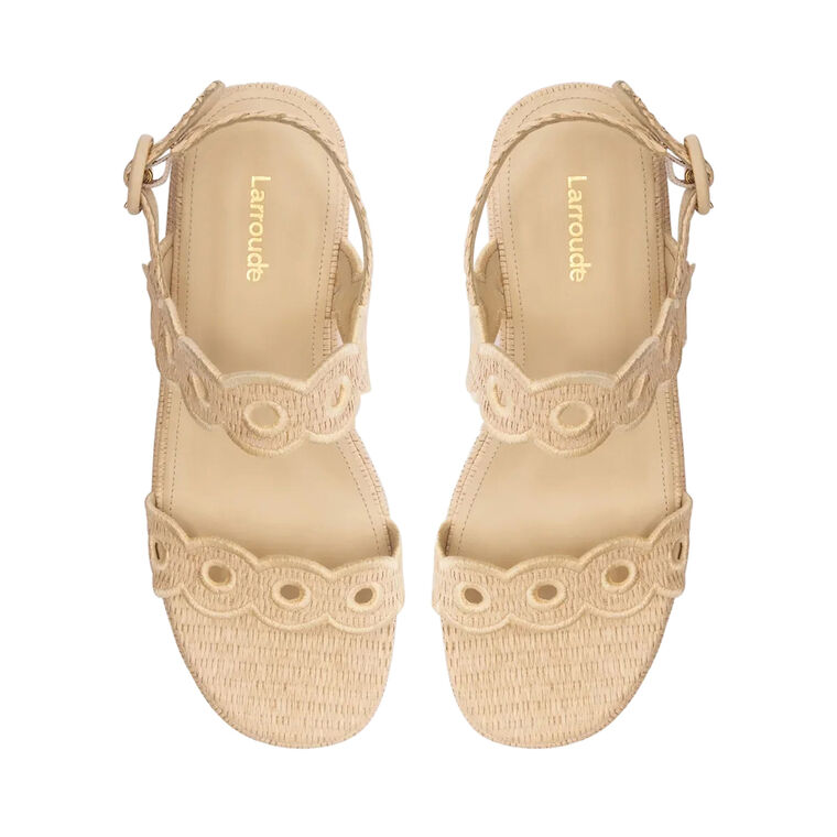 Florence Broderie Flat Form Raffia Sandal image number null