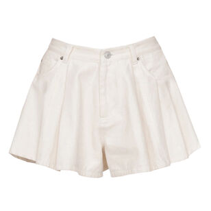 Stasia Pleated Denim Jean Shorts