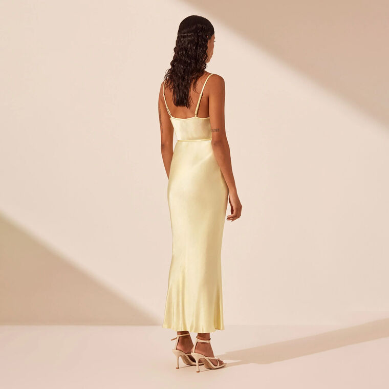 La Lune Bias Cowl Midi Dress image number null