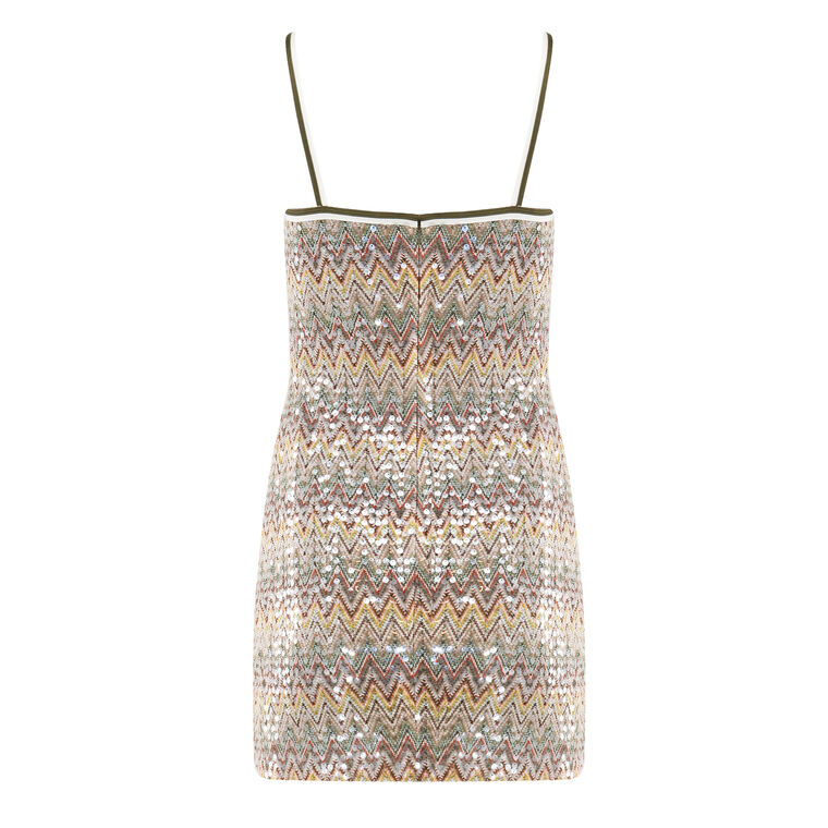 Ivanna Sleeveless Sequin Chevron Mini Dress image number null