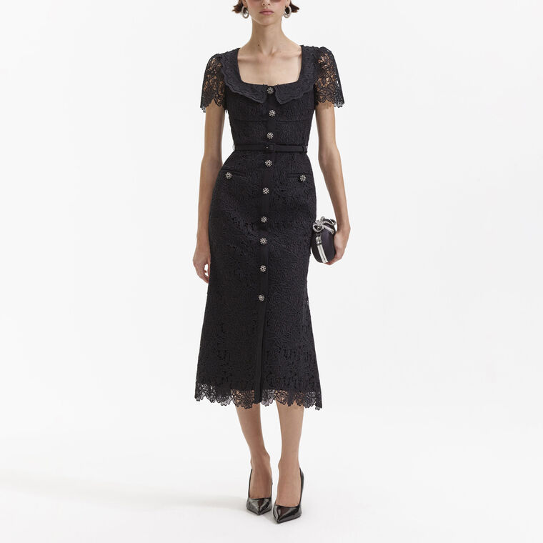 Guipure Lace Midi Dress image number null