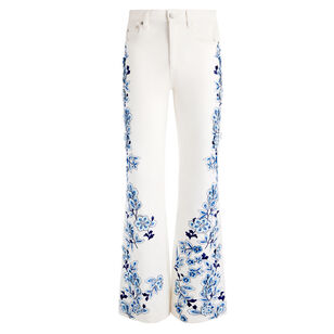 Weezy Wide-Leg Embroidery Jean