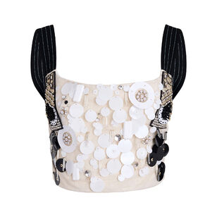 Electric Sleeveless Embroidered Crop Top
