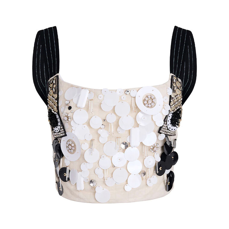 Electric Sleeveless Embroidered Crop Top image number null