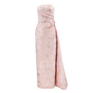 Draped Front Column Gown With Train