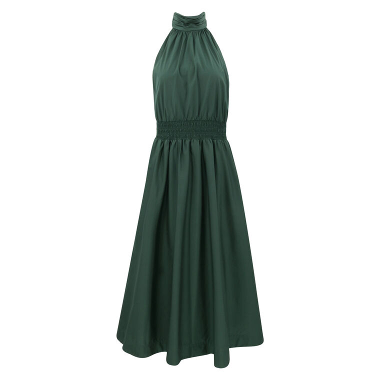 Kinny Smocked Cotton Blend Midi Dress image number null