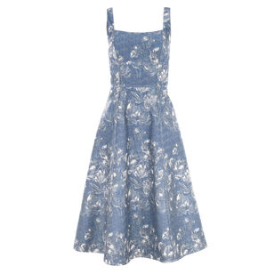 Paola Denim Floral Jacquard Dress