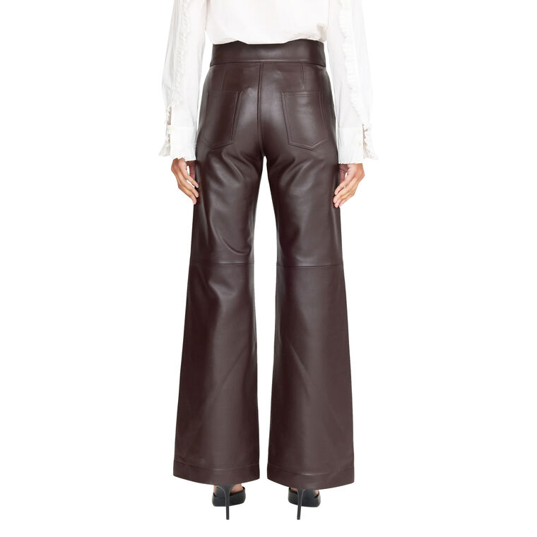 Zoe Wide-Leg Leather Pant image number null