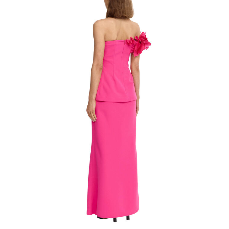 Frant Strapless 3D Floral Embellished Top image number null