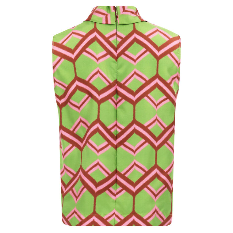 Ribbon Zig Zag Sleeveless Shirt image number null