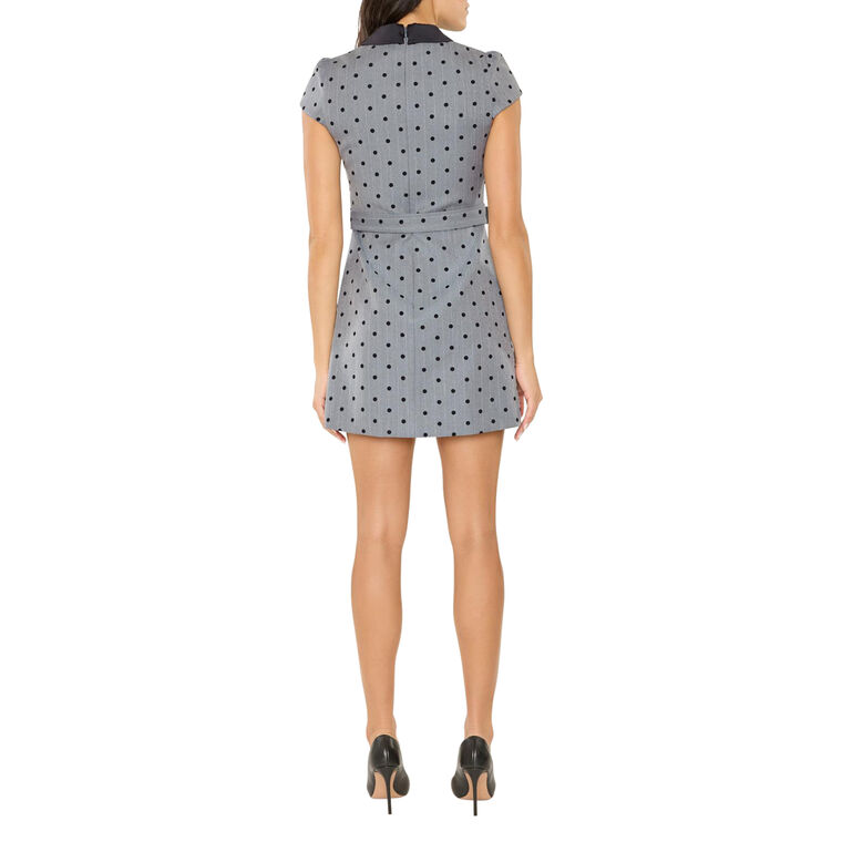 Poppette Contrast Collar Polka Dot Mini Dress image number null