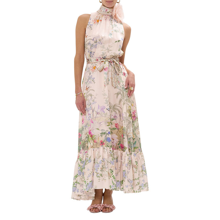Necktie Maxi Dress With Elasticated Waist image number null