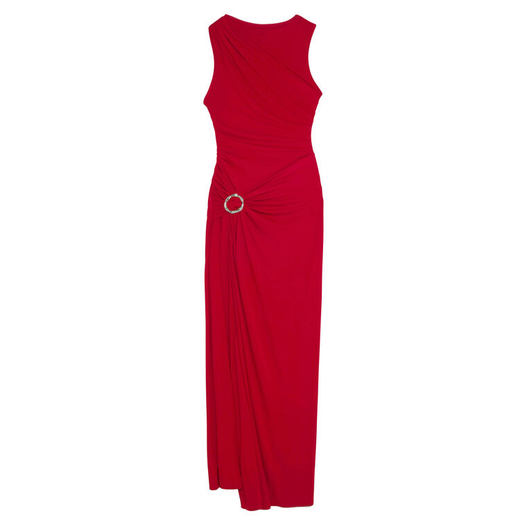 Blaine Sleeveless Gathered Jersey Gown image number null