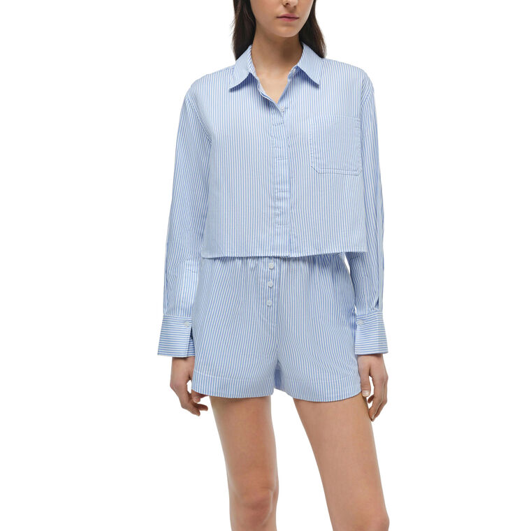 Renata Long Sleeve Cropped Striped Shirt image number null