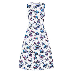 Rumi Sleeveless High Neck Floral Midi Dress