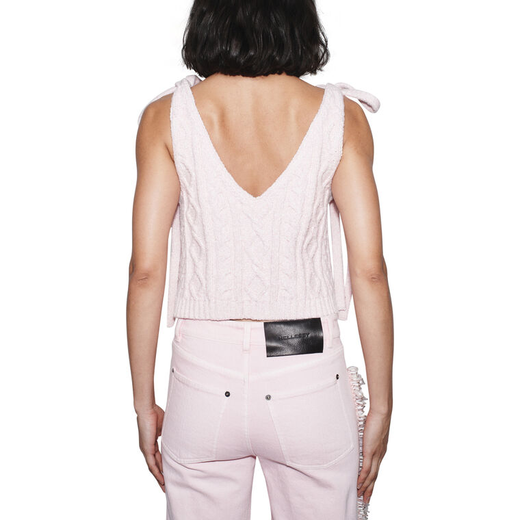 Kenai Cable Knit Shoulder Tie Tank Top image number null