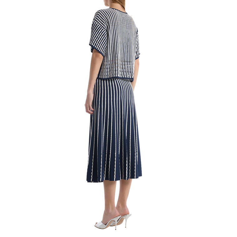 Colton Knit Pinstripe Midi Skirt image number null