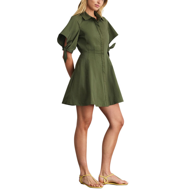 Corinna Short Sleeve Cotton Poplin Mini Dress image number null