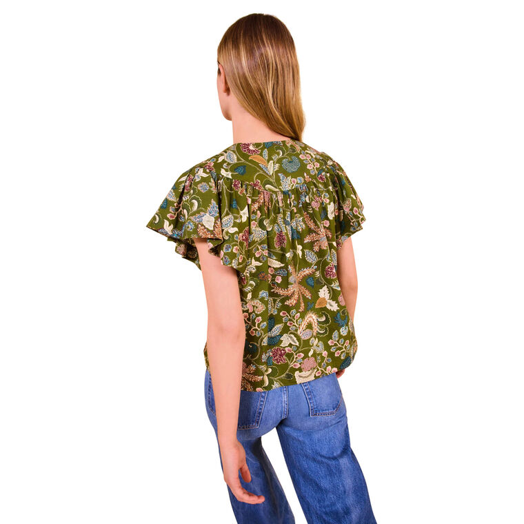 Perline Flutter Sleeve Blouse image number null