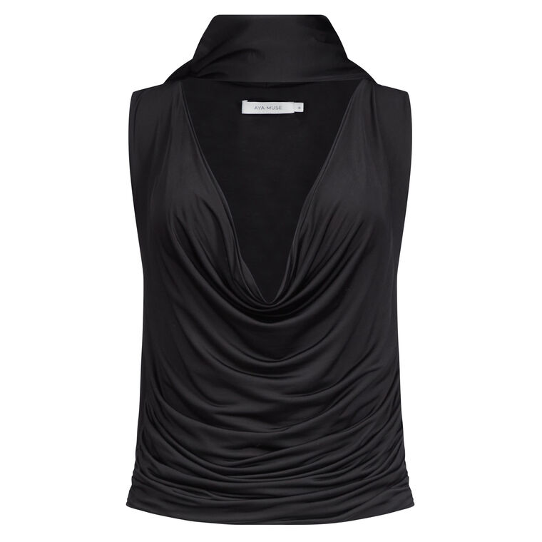 Brise Sleeveless Top With Scarf image number null