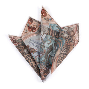 The Medici Cheetah Silk Twill Small Square Scarf