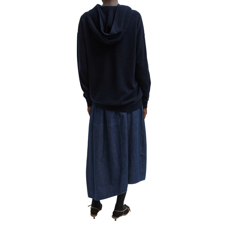 Lightweight Denim Asymmetrical Balloon Skirt image number null