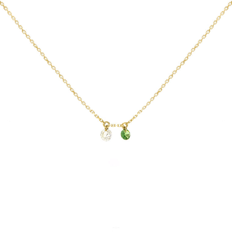 Tsavorite and Diamond Necklace image number null