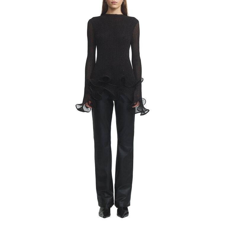 Agata Ruffle Knit Top image number null